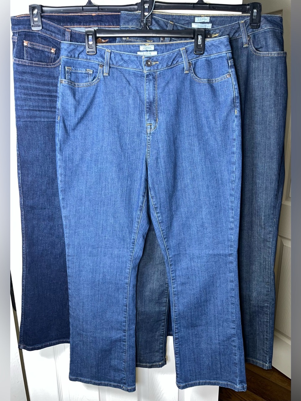Lot of 3 Women’s LL Bean Jeans 14 Blue Classic Fit Denim Boot High Rise Like New